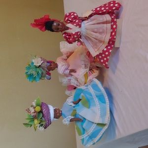 Set of 3 1950s Chiquita Souvenir Black Dolls from the Virgin Islands